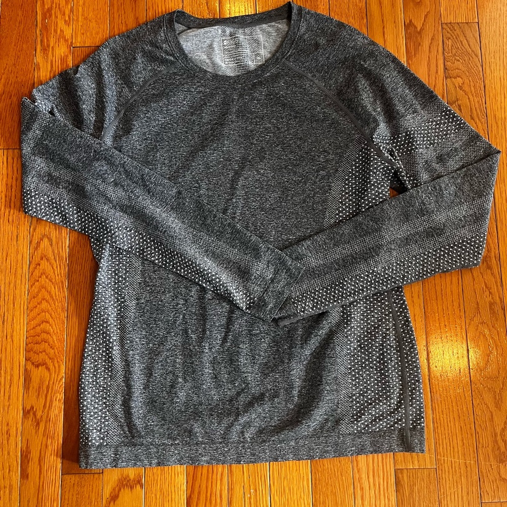 Gray Long Sleeve Figs Top
